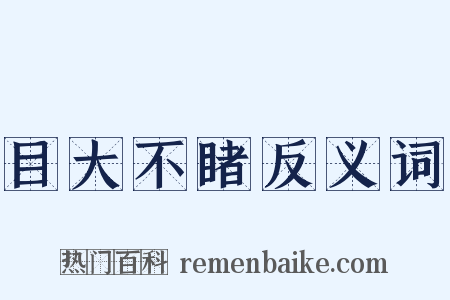 目大不睹反义词是什么意思的图片